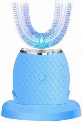 Electric Ultrasonic Toothbrush, Ultrasonic U Shape Toothbrush for Adults, 360° Automatic Electric Toothbrush, Waterproof Electric Sonic Toothbrush for Dental Care,B