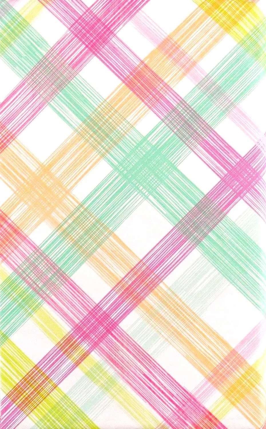 Elrene Home Fashions Colorful Brush Stroke Cross Line Pattern Vinyl Flannel Back Tablecloth (70" Round with Zippered Umbrella Hole)