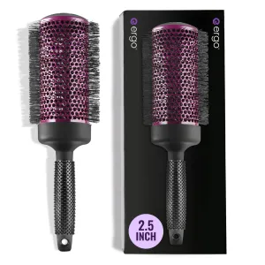 Ergo Super Gentle Round Brush for Blow Out - Salon Quality Hair Styling for Women - Roller for Wet and Dry Hair - Volumizing Care Blowout - ERG65: 2.5"