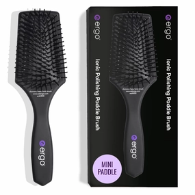 Ergo Mini Ionic Polishing Paddle Brush - Small Detangling Hair Brush for Wet & Dry Use - Professional Hair Care Styling Tool (ER500)
