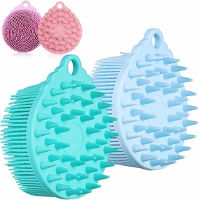 Ergonomic Palm Grip Bath Brush Set 4 Silicone Body Brushes Deep Cleansing Back Exfoliating Scrubber Soft Sturdy Unisex for Shower Bath