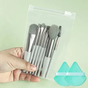 Essential 8 Makeup Brushes: Portable Beauty Tool Kit