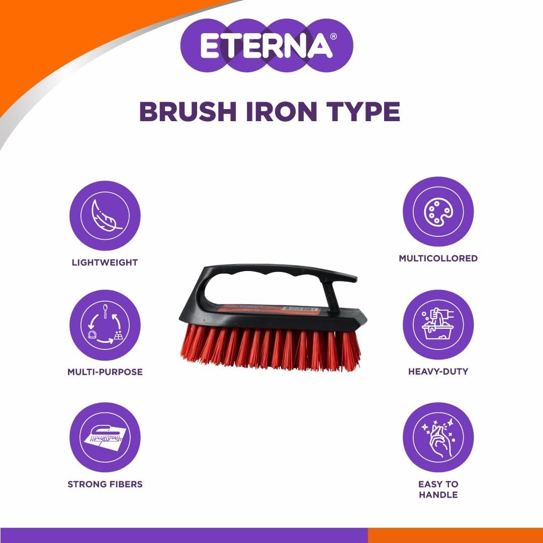 ETERNA Multipurpose Scrub Brush, Heavy Duty All Purpose Scrub Brush for Cleaning Bathroom, Shower, Decks, Floor, Tile, Grout and Concrete (12 Unit Included)