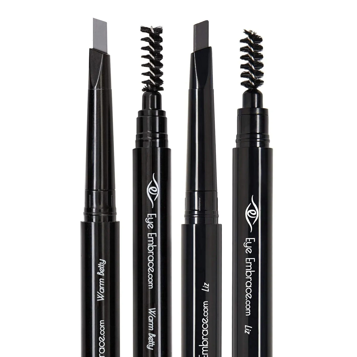 Eye Embrace Warm Gray Eyebrow Pencils: Warm Betty & Liz 2 Pack Bundle - Waterproof, Double-Ended Automatic Angled Tip & Spoolie Brush, Cruelty-Free