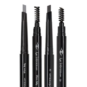 Eye Embrace Warm Gray Eyebrow Pencils: Warm Betty & Liz 2 Pack Bundle - Waterproof, Double-Ended Automatic Angled Tip & Spoolie Brush, Cruelty-Free