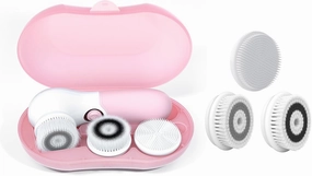 Facial Cleansing Brush Bundled with 3pcs Replacements(Pink)