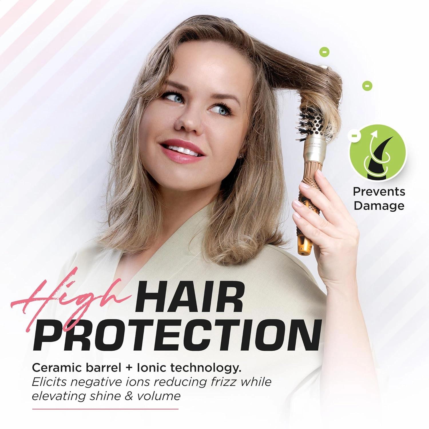 Fagaci Small Round Brush with Natural Boar Bristle for Blow Drying, Hair Styling, and Volume | Nano Technology Ceramic   Ionic for Healthy Hair