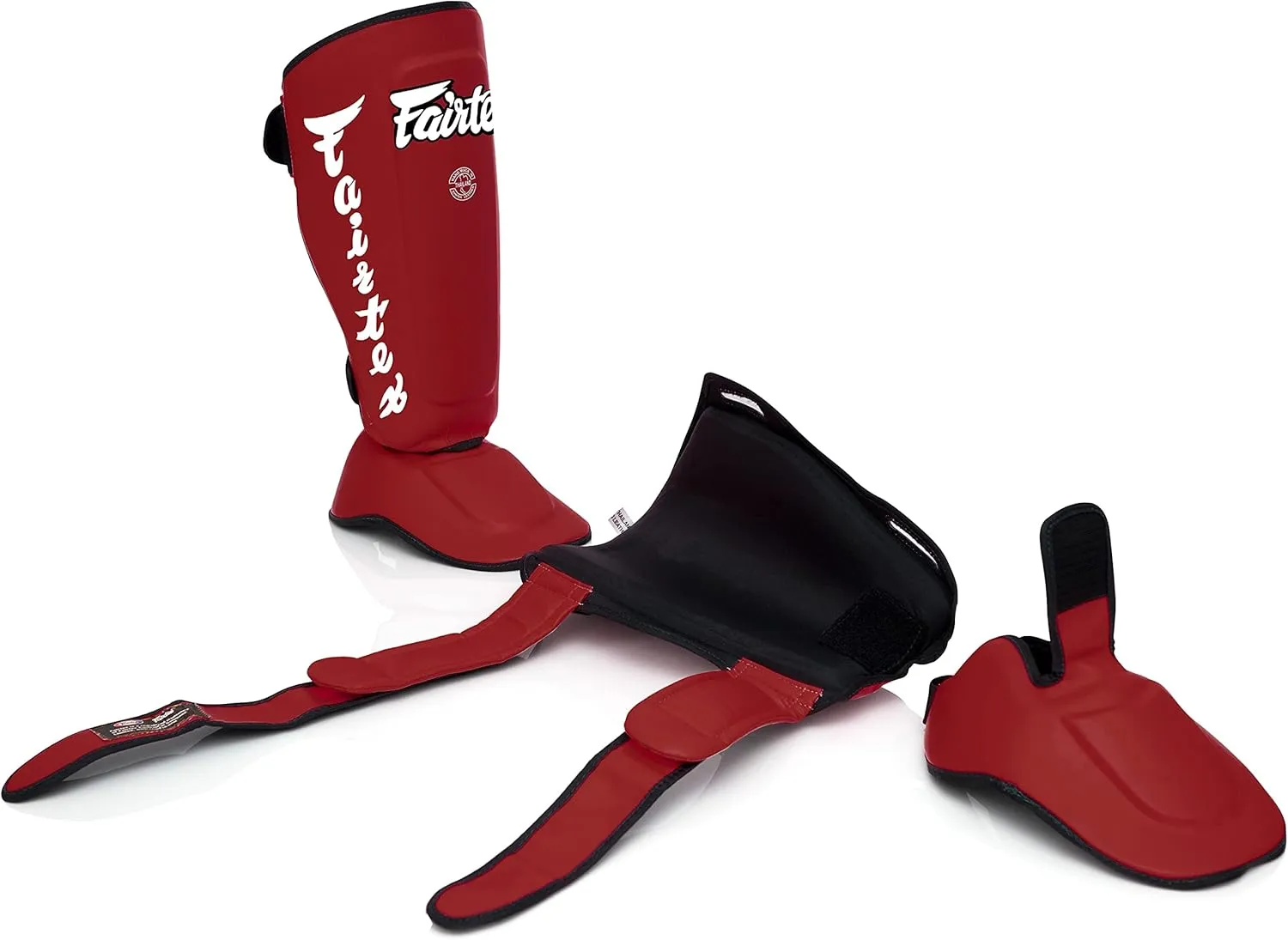 Fairtex SP7 Muay Thai Shin Guards for Men, Women, Kids | Shin Guards Made with Syntek Leather & are Premium, Lightweight & Durable | Detachable shin & Foot Protector