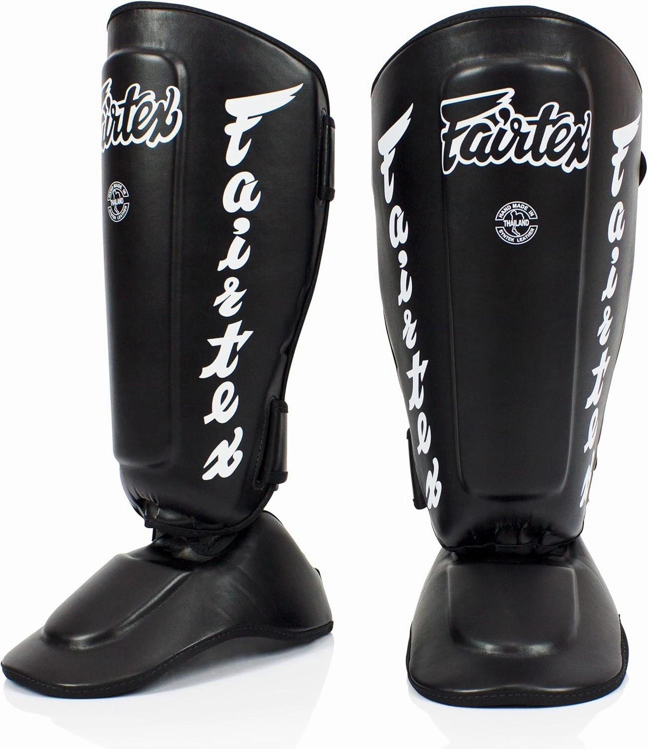 Fairtex SP7 Muay Thai Shin Guards for Men, Women, Kids | Shin Guards Made with Syntek Leather & are Premium, Lightweight & Durable | Detachable shin & Foot Protector