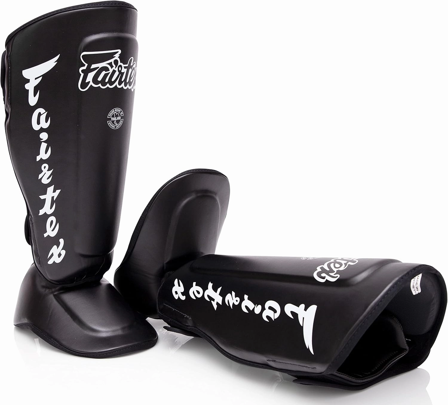 Fairtex SP7 Muay Thai Shin Guards for Men, Women, Kids | Shin Guards Made with Syntek Leather & are Premium, Lightweight & Durable | Detachable shin & Foot Protector