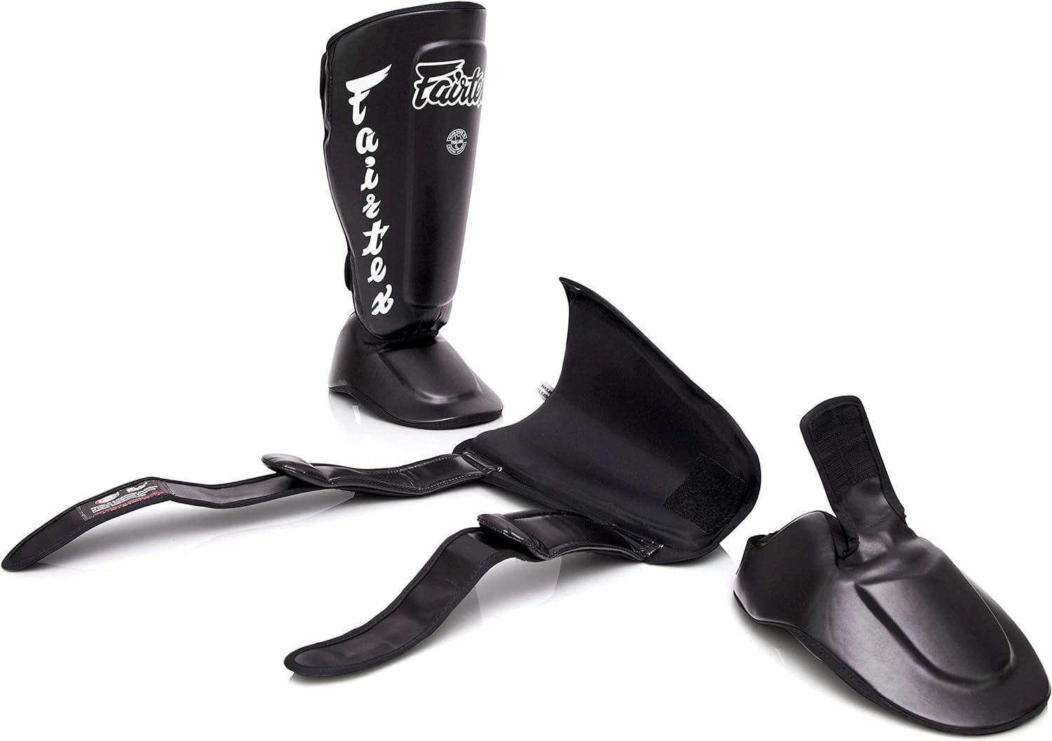 Fairtex SP7 Muay Thai Shin Guards for Men, Women, Kids | Shin Guards Made with Syntek Leather & are Premium, Lightweight & Durable | Detachable shin & Foot Protector
