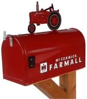 Farmall McCormick Model M Rural Mailbox with Topper Red by Distel Grain