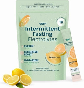 Fasting Electrolytes - Sugar-Free Electrolyte Powder for Intermittent Fasting - Supports Cognition, Energy, and Hydration | 10 Packets