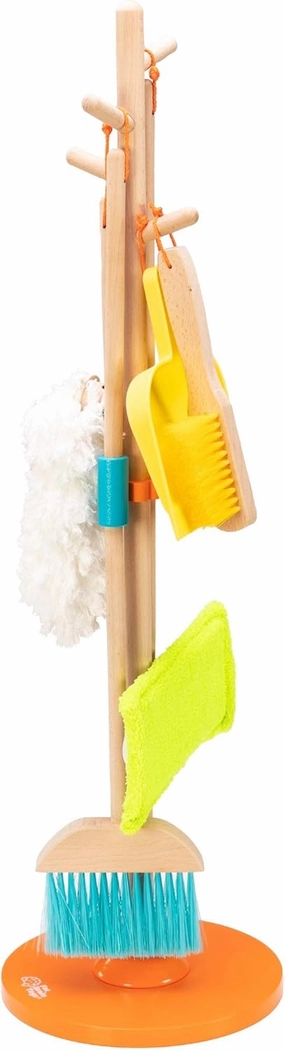 Fat Brain Toys Sweep, Scrub, and Shine Cleaning Set - Wooden Pretend Play Set, Ages 3 