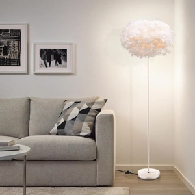 Feather Floor Lamp,Floor Lamps for Living Room,Home Office Bedroom Decor,Floorlamp with White Lampshade,Modern Tall Standing Lamp for Dinningroom,Behind Couch,Girls'room,Corner