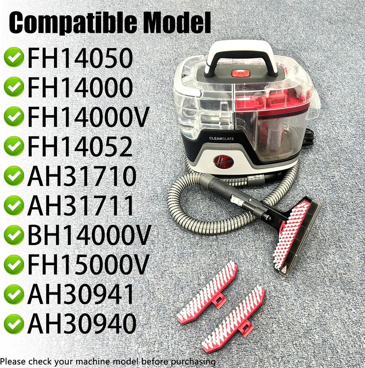 FH14050 Brush Attachment Compatible with Hoover CleanSlate Plus FH14050 Carpet Cleaners for FH14000 FH14000V FH14052 AH31710 AH31711 BH14000V FH15000V AH30941 AH30940 Spot Cleaner