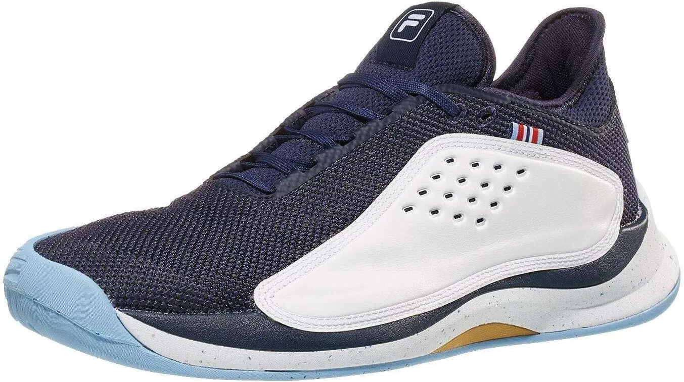 FILA Men's Mondo Forza Shoes, White/Fila Navy/Powder Blue - 7.5