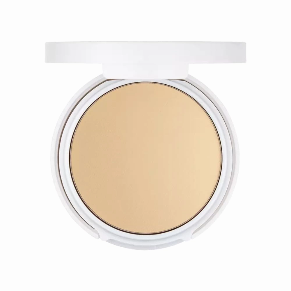 FLOWER BEAUTY Light Illusion Perfecting Powder Pressed Powder Face Makeup Buildable Medium Coverage with Blurring Pigments Includes Mirror Sponge, Tawny, 0.28 Ounce