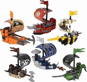 Forest & Twelfth Building Block Pirate Ship Toy Set Toy Building Sets for Boys and Girls, Fun Build a Boat Set to Promote Creative Thinking, Great as Pirate Party Favors, Birthday Gifts (Set of 6)