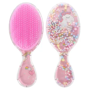 FRCOLOR 2pcs Pink Unicorn Detangler Brush - Cute Travel Wet/Dry Hair Brush for Curly, Thick, Toddler and Girls' Hair