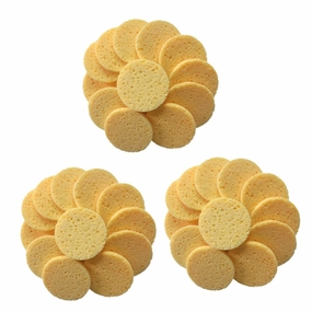 FRCOLOR 3sets Cotton Pads for Women Makeup Removal Compressed Sponges Round Pads Face Cleaning Soft Gentle 20pcs*3