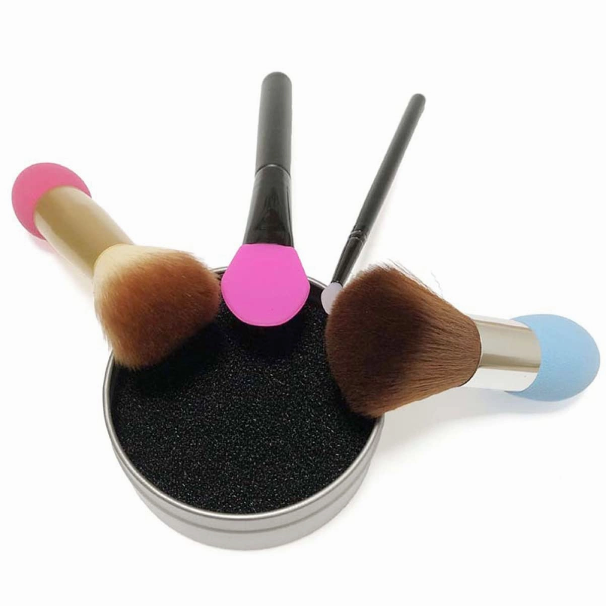 FRCOLOR 8sets Makeup Brush Cleaning Tool Efficient Color Removal Sponge for Quick Cleansing Makeup Supply Box for Busy Women Reusable Brush Cleaner