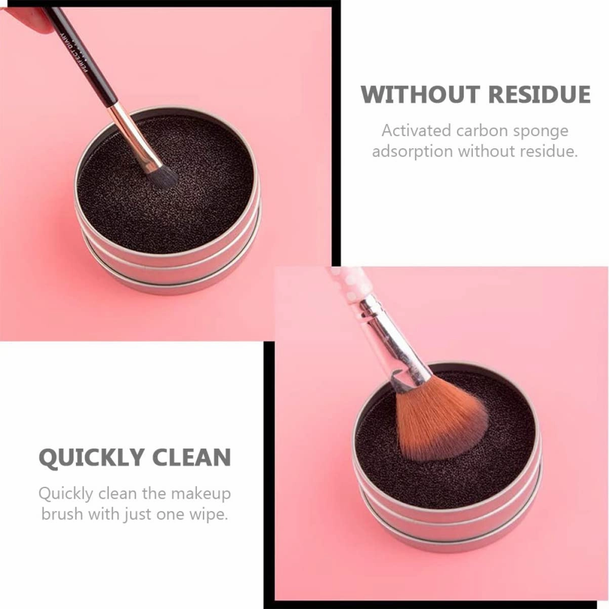 FRCOLOR 8sets Makeup Brush Cleaning Tool Efficient Color Removal Sponge for Quick Cleansing Makeup Supply Box for Busy Women Reusable Brush Cleaner
