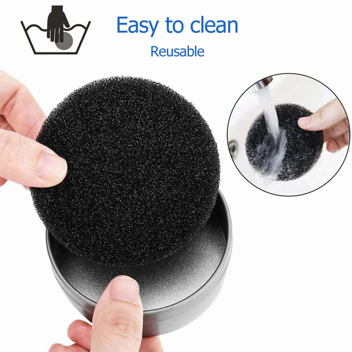 FRCOLOR 8sets Makeup Brush Cleaning Tool Efficient Color Removal Sponge for Quick Cleansing Makeup Supply Box for Busy Women Reusable Brush Cleaner