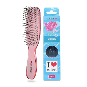 Frizo Pro - I Love My Hair Brush, Hair Brush for All Hair Types, Detangler Brush for Wet or Dry Hair, Tangle Teezer Hair Brushes for Women and Girls (Medium, Rose Pink)