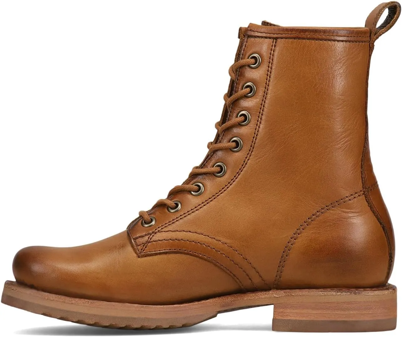 Frye Veronica Women’s Combat Boots Crafted from Hand-Burnished Vintage Italian Leather with Genuine Stitch-Down Welt Construction and Leather Lining – 6 ¾” Shaft Height