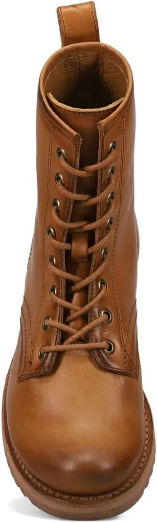 Frye Veronica Women’s Combat Boots Crafted from Hand-Burnished Vintage Italian Leather with Genuine Stitch-Down Welt Construction and Leather Lining – 6 ¾” Shaft Height