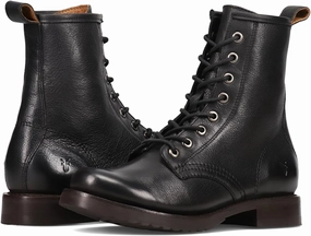 Frye Veronica Women’s Combat Boots Crafted from Hand-Burnished Vintage Italian Leather with Genuine Stitch-Down Welt Construction and Leather Lining – 6 ¾” Shaft Height