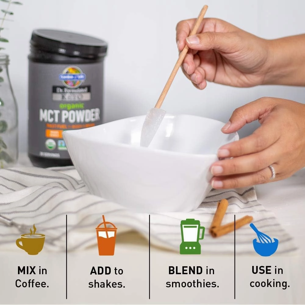 Garden of Life Dr. Formulated Keto Organic MCT Powder - 30 Servings, 6g MCTs from Coconuts Plus Prebiotic Fiber & Probiotics, Certified Organic, Non-GMO, Vegan, Gluten Free, Ketogenic