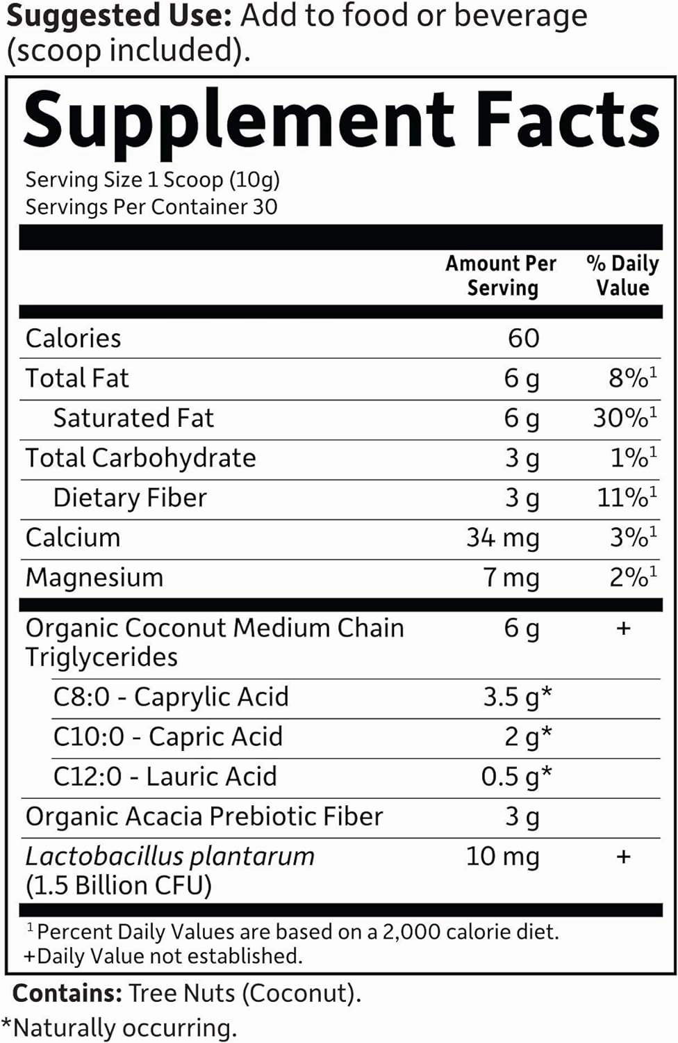 Garden of Life Dr. Formulated Keto Organic MCT Powder - 30 Servings, 6g MCTs from Coconuts Plus Prebiotic Fiber & Probiotics, Certified Organic, Non-GMO, Vegan, Gluten Free, Ketogenic