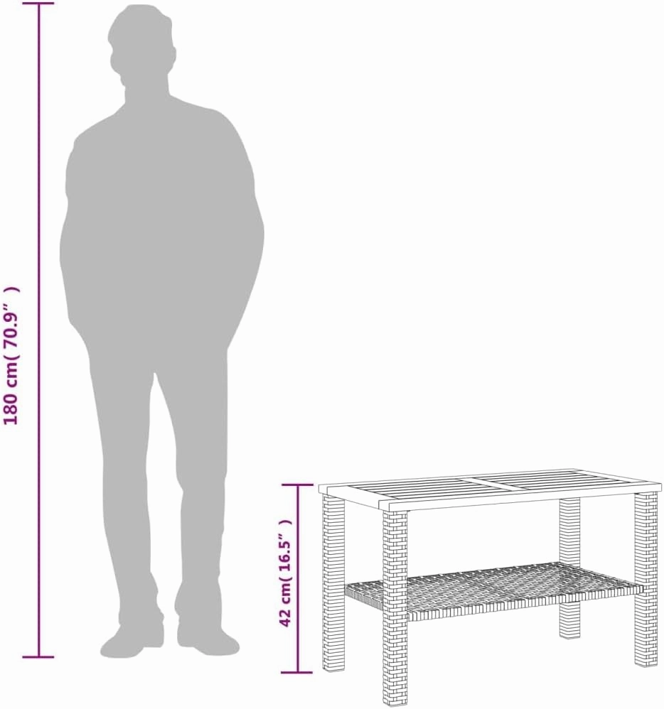Garden Table Grey PE Rattan Durable, Outdoor Furniture for Camping, Dining, Living and Coffee Tables