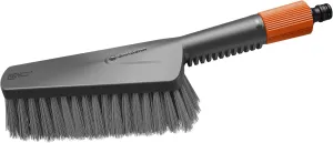 Gardena Cleansystem Hand-Held Brush M Soft Medium-Size Cleaning Brush with Hose Connection, Flat Body, for Smaller, Sensitive Surfaces Outside, with Water-Flow Regulation (18841-20)
