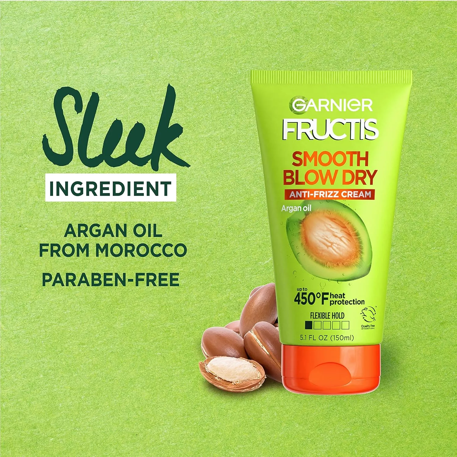 Garnier Fructis Style Smooth Blow Dry Anti-Frizz Cream, 5.1 fl. oz.
