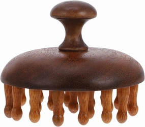 Gatuida Bamboo Sandalwood Hair Comb - Natural Wooden Wide Tooth Scalp Massager and Shampoo Brush
