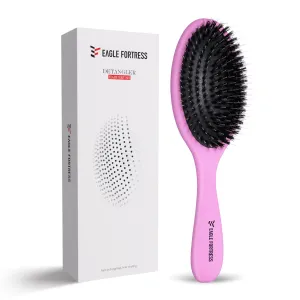 Glidease Matte Boar Bristle Hair Brush with Nylon Refined Smooth Bristle for Women, Men, and Kids - Effortless Detangler Hair Brush Ideal for Thick, Thin, Fine All Hair (Purple)