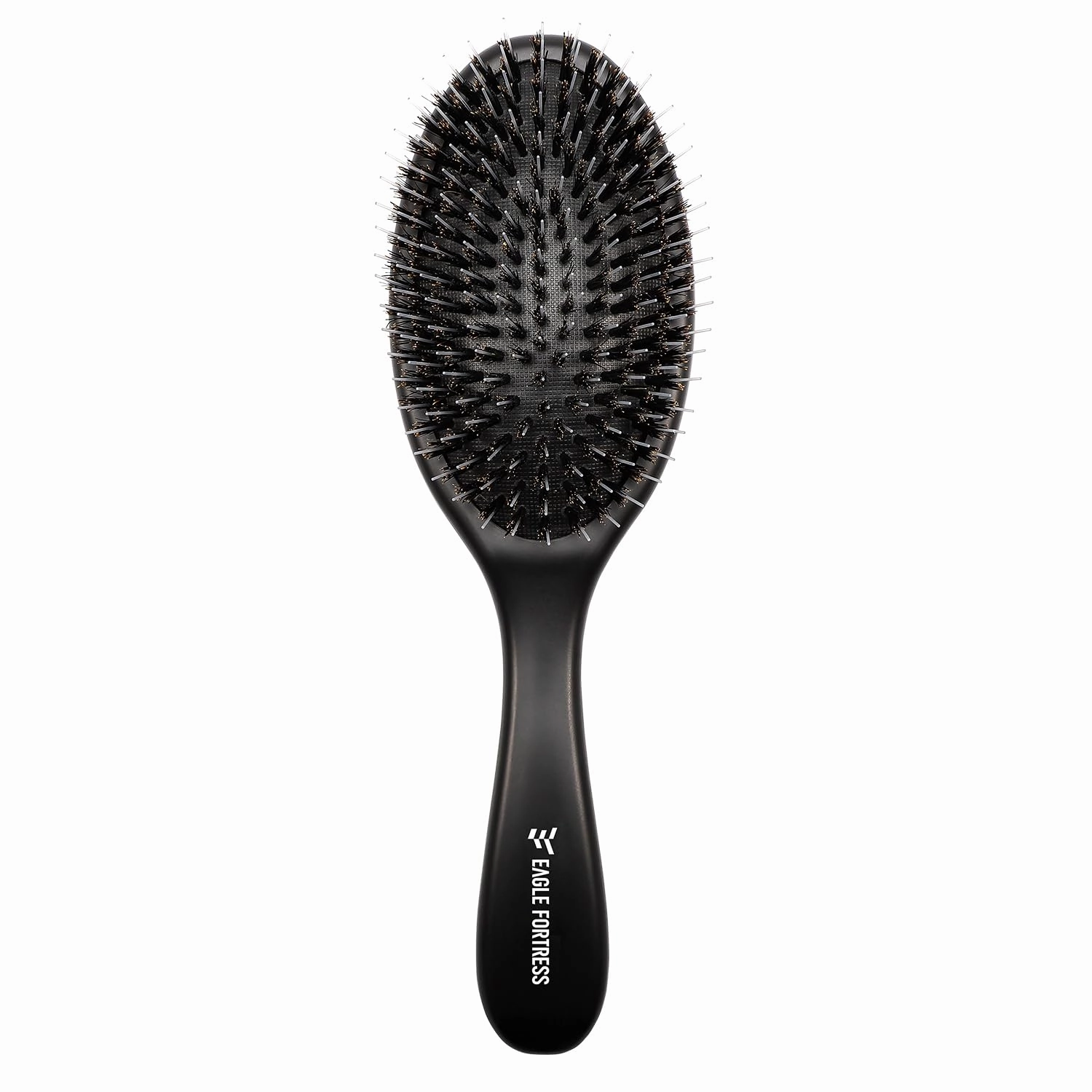 Glidease Matte Boar Bristle Hair Brush with Nylon Refined Smooth Bristle for Women, Men, and Kids - Effortless Detangler Hair Brush Ideal for Thick, Thin, Fine All Hair (Black)