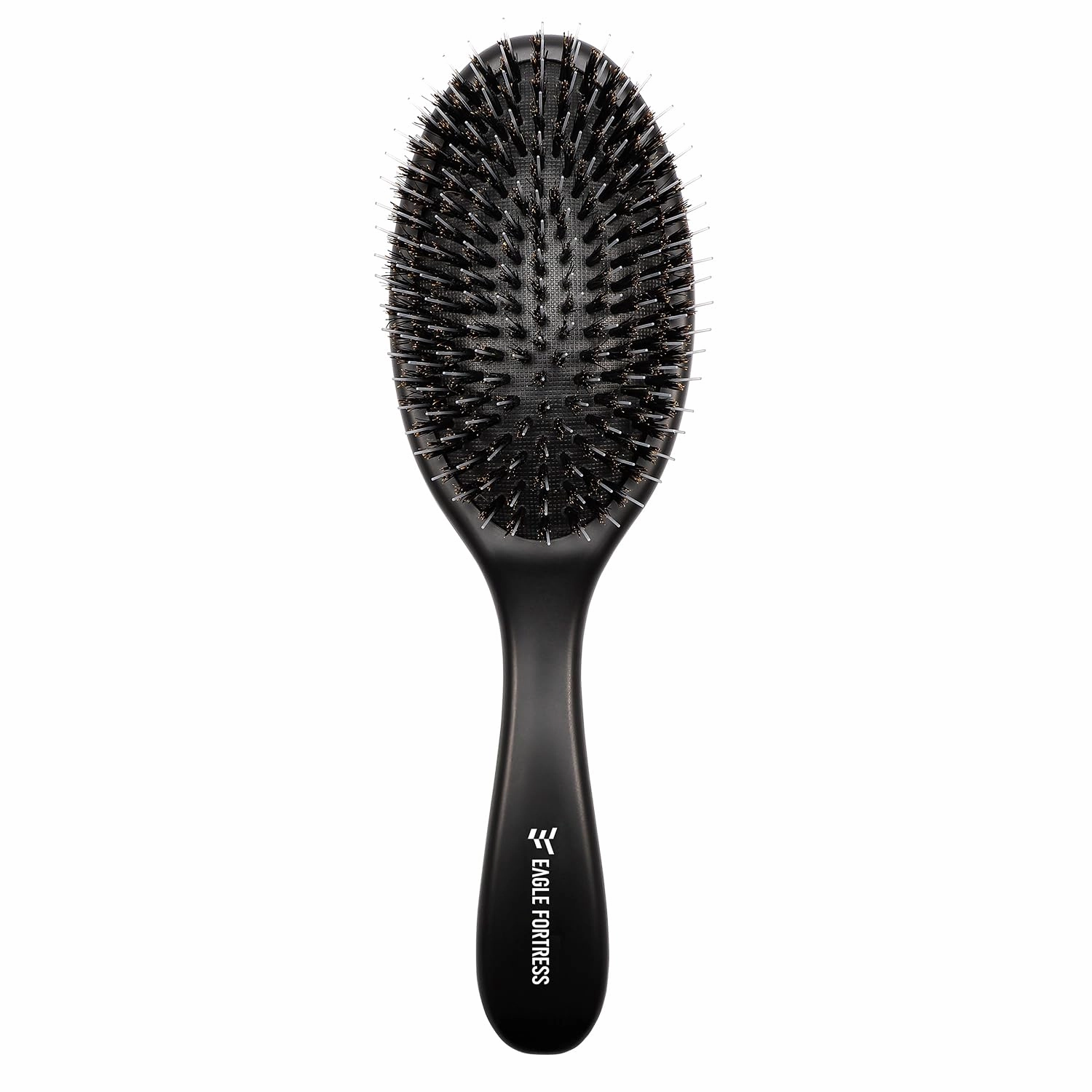 Glidease Matte Boar Bristle Hair Brush with Nylon Refined Smooth Bristle for Women, Men, and Kids - Effortless Detangler Hair Brush Ideal for Thick, Thin, Fine All Hair (Black)