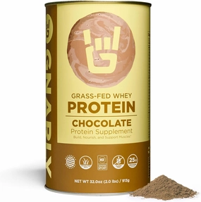 Gnarly Nutrition Chocolate Protein Powder – NSF Sport Certified – 25g Protein, Muscle Repair – Grass Fed Whey Powder, Smooth Taste – Chocolate, 32 oz