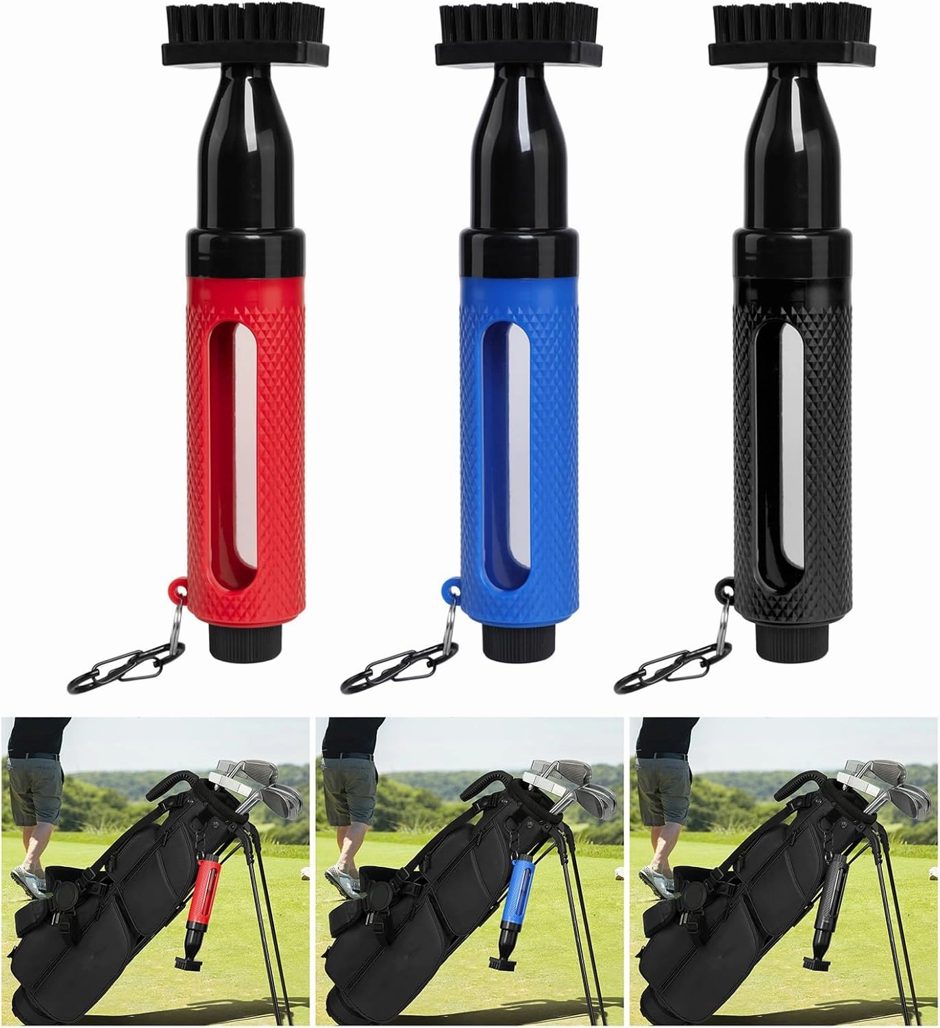 Golfs Club Brush Grooves Press Type Golfs Club Grooves Scrubber Brush Sprays Bottle Brush Easy to Use