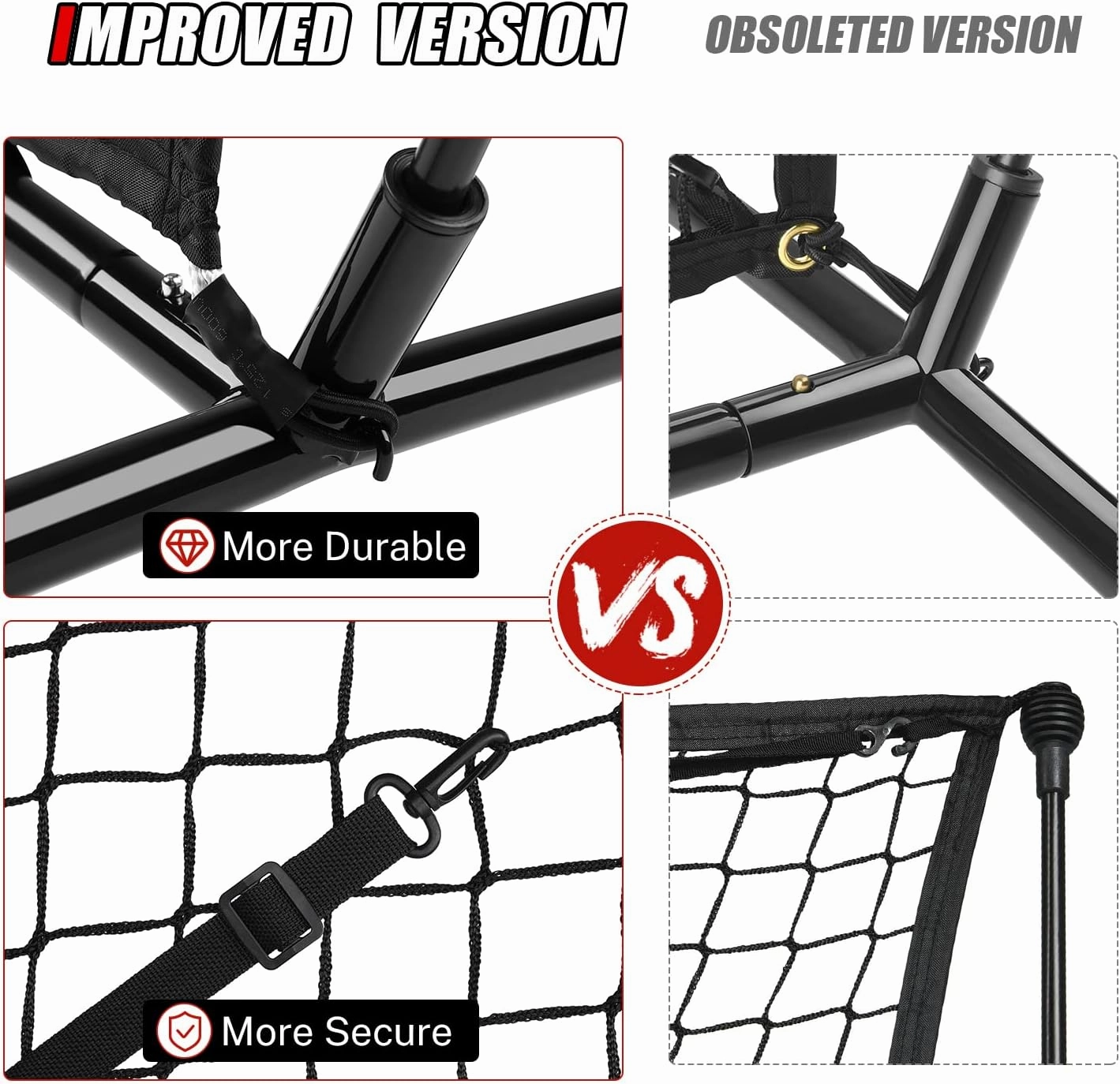 Gonex 7' x 7' Baseball Softball Practice Net Set with Batting Tee for Hitting and Pitching Batting, Practice Training Aid, with Strike Zone, Large Mouth, Bow Frame, Carrying Bag