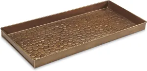 Good Directions Medium Boot Tray, Pebbles Multi-Purpose All Weather Decorative Boot Tray, Shoes, Plants, Garage, Patio Door, Pet Bowls, 30 inch Entry Indoor Shoe Tray, Brass Finish
