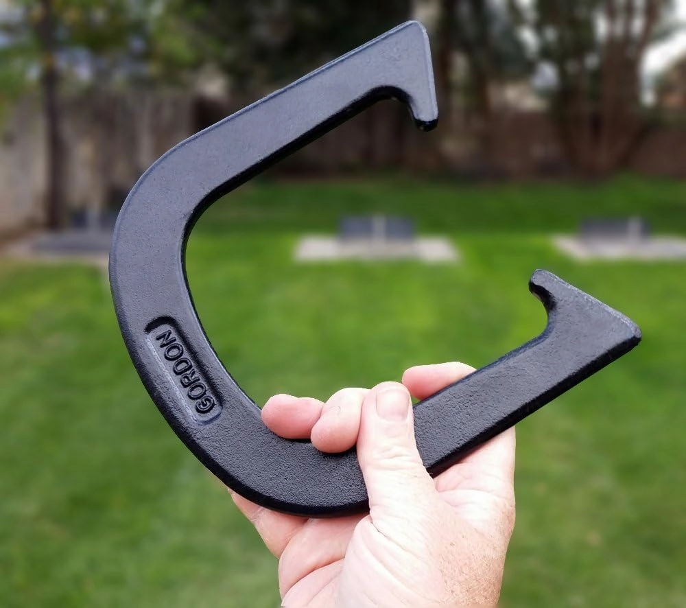 Gordon Professional Pitching Horseshoes - NHPA Sanctioned for Tournament Play - Drop Forged Construction - One Pair (2 Shoes) - Medium Weight