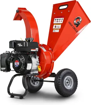 GreatCircleUSA Mini Wood Chipper Shredder Mulcher Ultra Duty 7 HP Gas Powered 3" Inch Max Wood Capacity EPA/CARB Certified Aids in Fire Prevention and Building Firebreaks