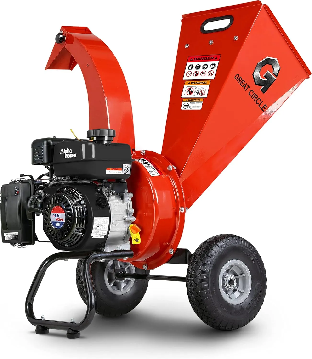 GreatCircleUSA Mini Wood Chipper Shredder Mulcher Ultra Duty 7 HP Gas Powered 3" Inch Max Wood Capacity EPA/CARB Certified Aids in Fire Prevention and Building Firebreaks
