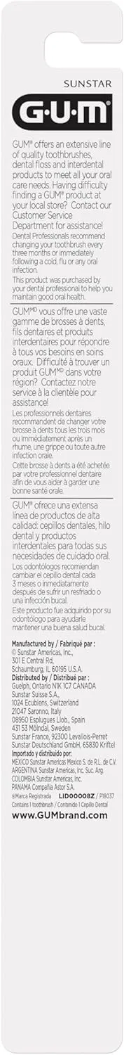 GUM Technique Deep Clean Toothbrush - Compact Soft - Soft Toothbrushes for Adults with Sensitive Gums - Extra Fine Bristles, 1ct (12pk)