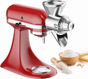 Gvode All Metal Grain Mill Attachment for Kitchenaid Stand Mixer, 9 Levels Grain Mill, Flour Mill, Fit for Non-Oily Dry Grain Corn, Coffee Bean, Buckwheat, Oats, Millet, Wheat and Other Cereals